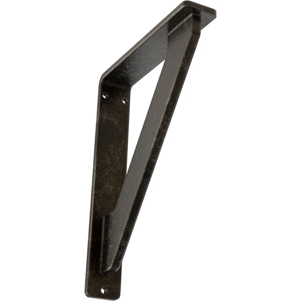 Ekena Millwork Traditional Wrought Iron Bracket, (Single center brace), Antiqued Warm Silver 1 1/2"W x 10"D x 12"H BKTM01X10X12STRAWS - main